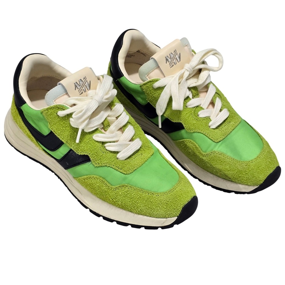 Steve Madden Burst Lime Green Black Suede Fabric Sneakers BURSO1S1 Mens‎ 8M